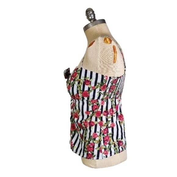 Sweetheart Baby Doll Pin-up Girl Hook & Eye Bow Summer Rose Top Tank Large - Picture 5 of 7